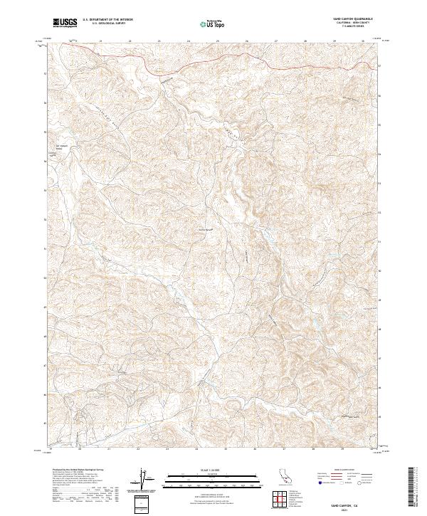 US Topo 7.5-minute map for Sand Canyon CA