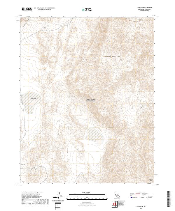US Topo 7.5-minute map for Sand Flat CA