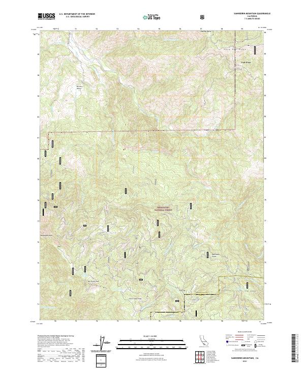 US Topo 7.5-minute map for Sanhedrin Mountain CA