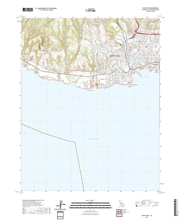 US Topo 7.5-minute map for Santa Cruz CA