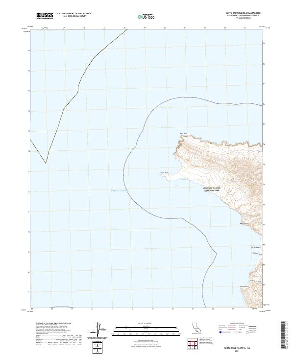 US Topo 7.5-minute map for Santa Cruz Island A CA