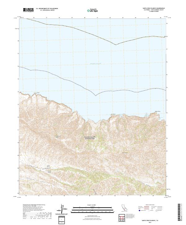 US Topo 7.5-minute map for Santa Cruz Island B CA