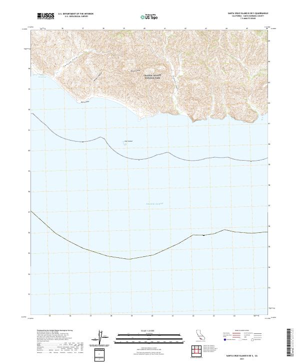 US Topo 7.5-minute map for Santa Cruz Island B OE S CA