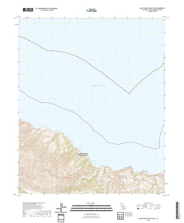 US Topo 7.5-minute map for Santa Cruz Island C OE N CA