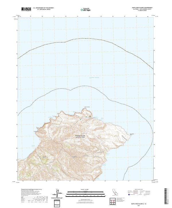 US Topo 7.5-minute map for Santa Cruz Island D CA