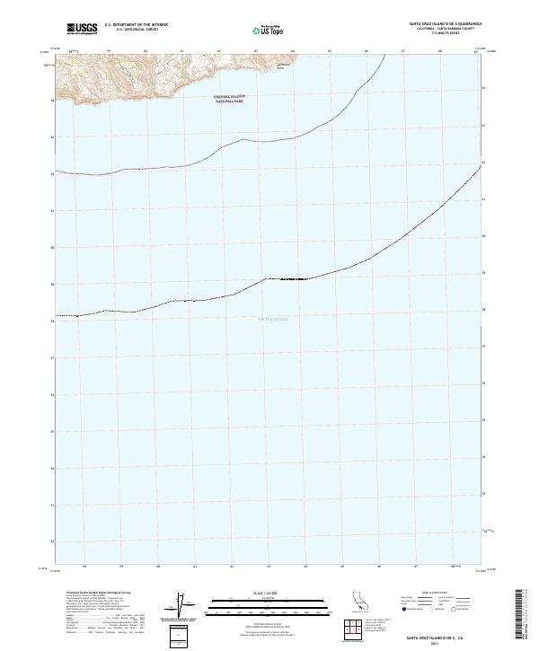 US Topo 7.5-minute map for Santa Cruz Island D OE S CA