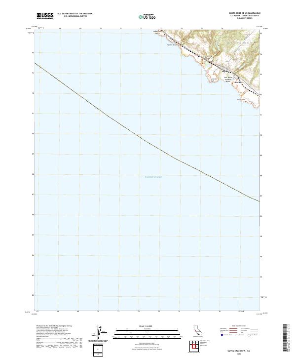 US Topo 7.5-minute map for Santa Cruz OE W CA