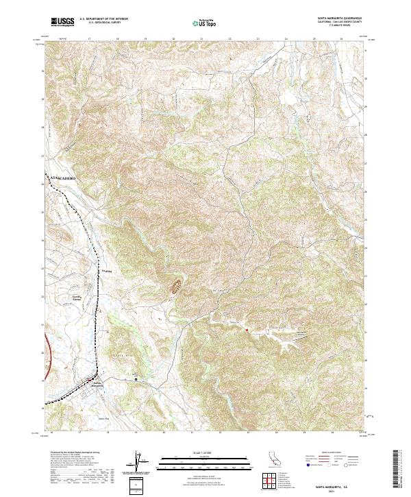 US Topo 7.5-minute map for Santa Margarita CA