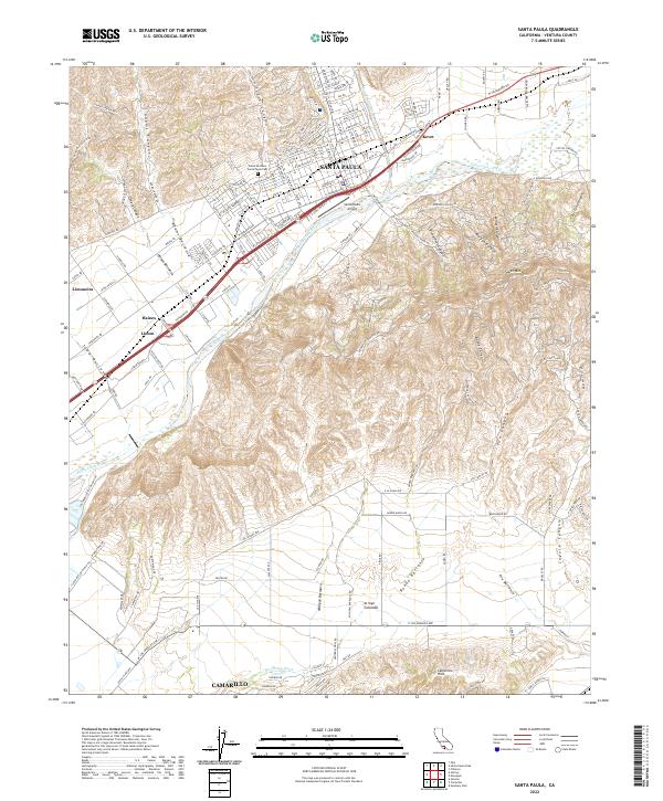 US Topo 7.5-minute map for Santa Paula CA
