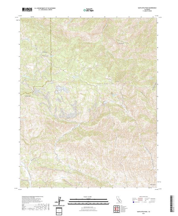 US Topo 7.5-minute map for Santa Rita Peak CA