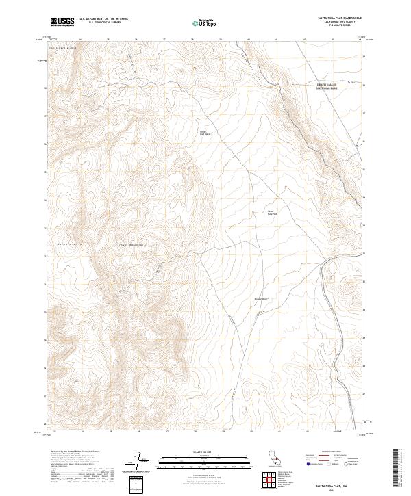 US Topo 7.5-minute map for Santa Rosa Flat CA