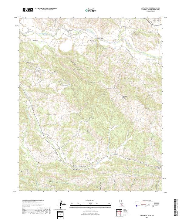 US Topo 7.5-minute map for Santa Rosa Hills CA
