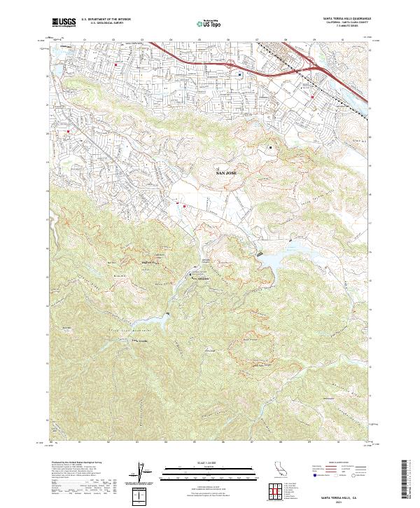 US Topo 7.5-minute map for Santa Teresa Hills CA
