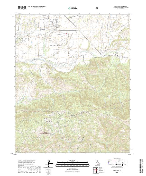 US Topo 7.5-minute map for Santa Ynez CA