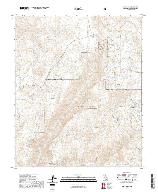 US Topo 7.5-minute map for Santa Ysabel CA – American Map Store