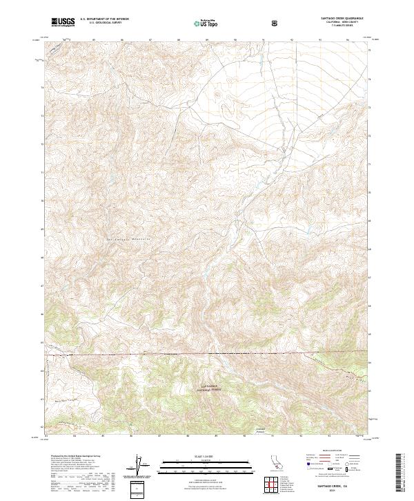 US Topo 7.5-minute map for Santiago Creek CA