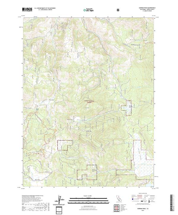 US Topo 7.5-minute map for Sardine Peak CA
