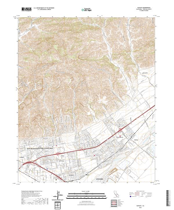 US Topo 7.5-minute map for Saticoy CA