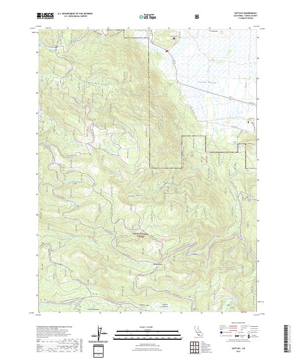 US Topo 7.5-minute map for Sattley CA