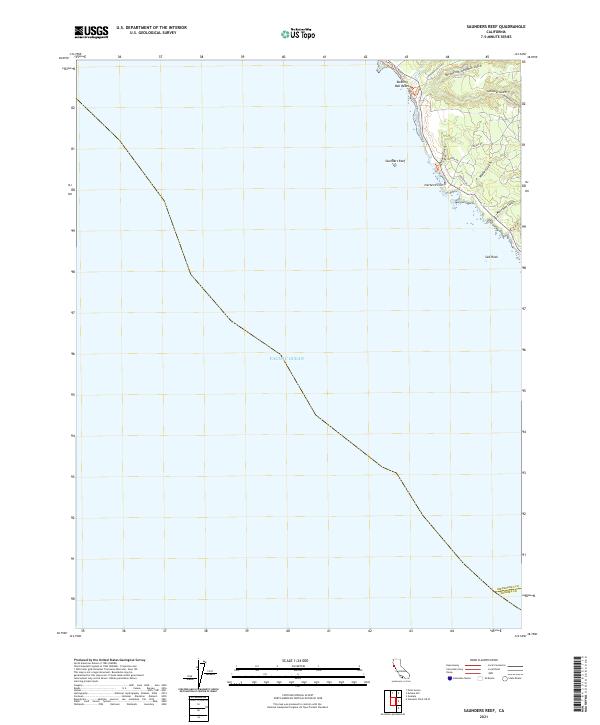 US Topo 7.5-minute map for Saunders Reef CA