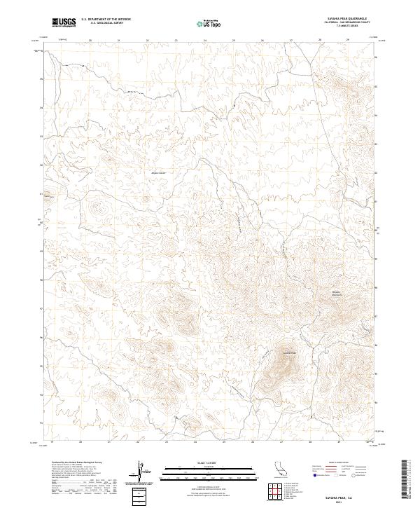 US Topo 7.5-minute map for Savahia Peak CA