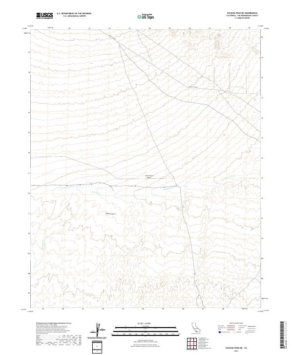 US Topo 7.5-minute map for Savahia Peak NE CA