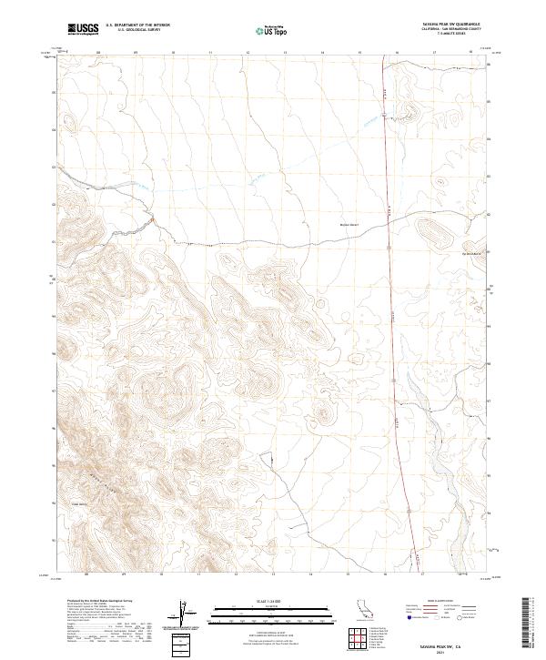 US Topo 7.5-minute map for Savahia Peak SW CA
