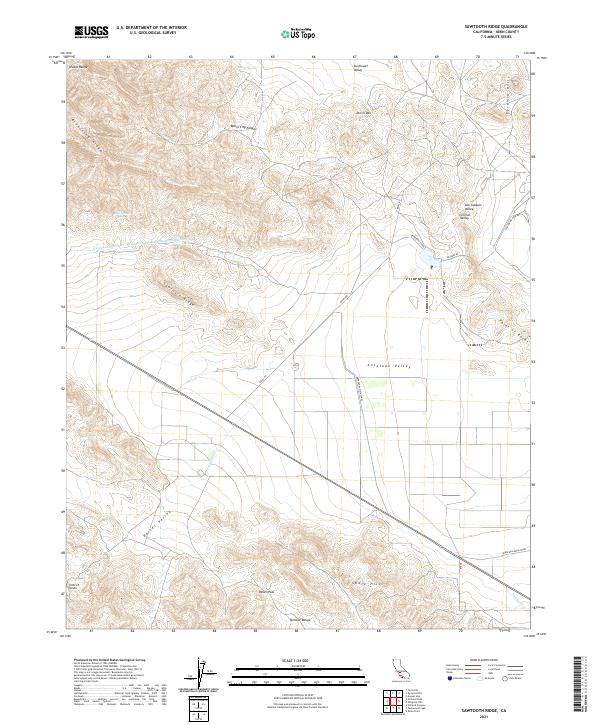 US Topo 7.5-minute map for Sawtooth Ridge CA