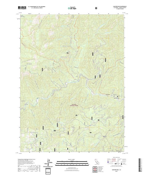 US Topo 7.5-minute map for Sawyers Bar CA