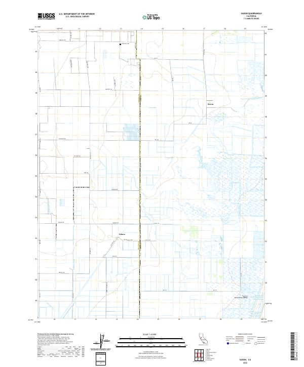 US Topo 7.5-minute map for Saxon CA