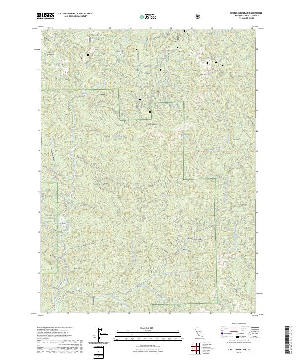 US Topo 7.5-minute map for Schell Mountain CA