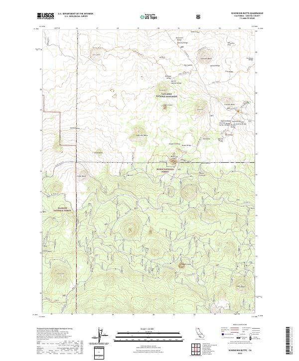 US Topo 7.5-minute map for Schonchin Butte CA