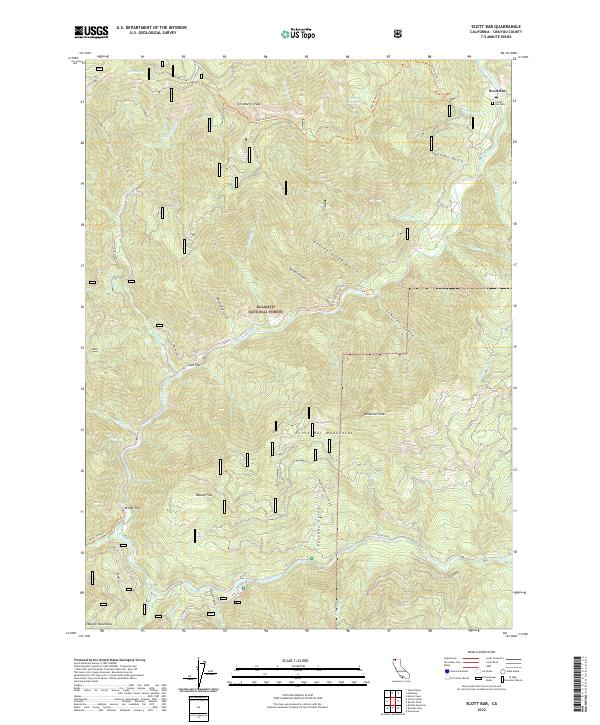 US Topo 7.5-minute map for Scott Bar CA