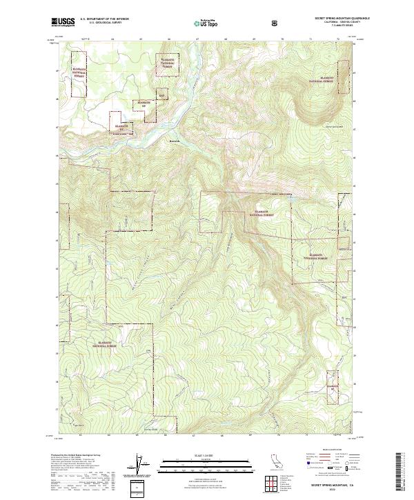 US Topo 7.5-minute map for Secret Spring Mountain CA