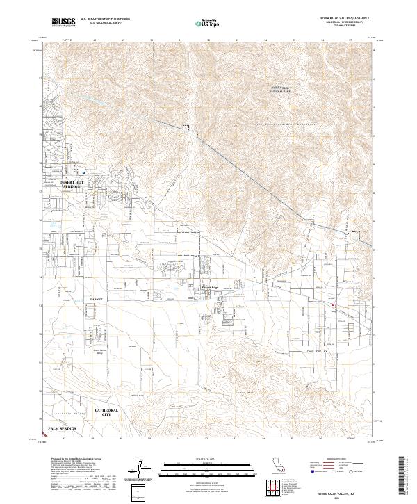 US Topo 7.5-minute map for Seven Palms Valley CA