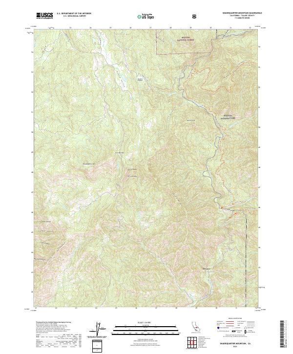 US Topo 7.5-minute map for Shadequarter Mountain CA