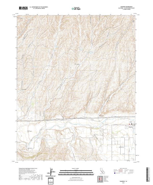 US Topo 7.5-minute map for Shandon CA