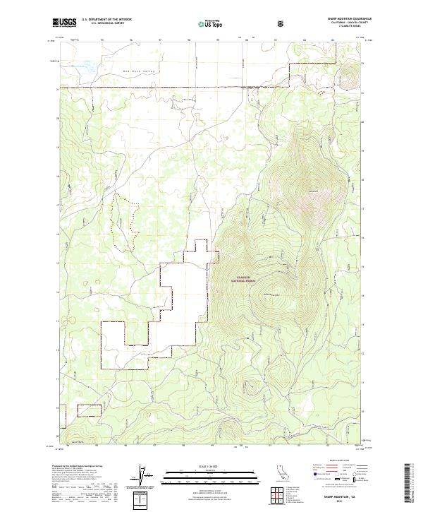 US Topo 7.5-minute map for Sharp Mountain CA