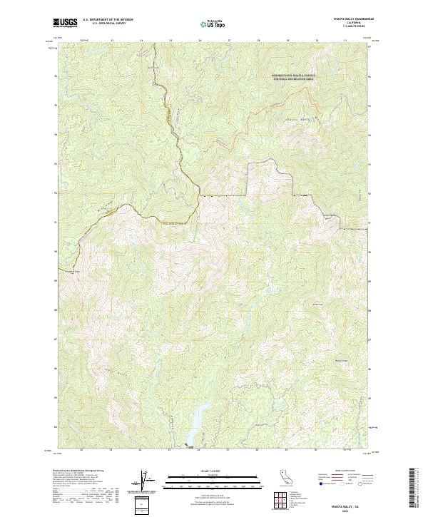 US Topo 7.5-minute map for Shasta Bally CA