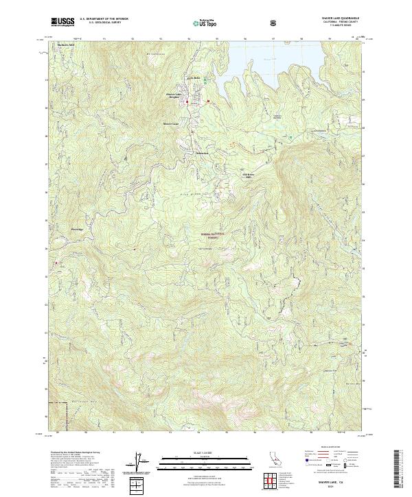 US Topo 7.5-minute map for Shaver Lake CA