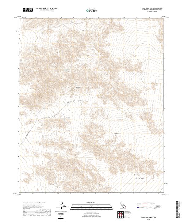 US Topo 7.5-minute map for Sheep Camp Spring CA