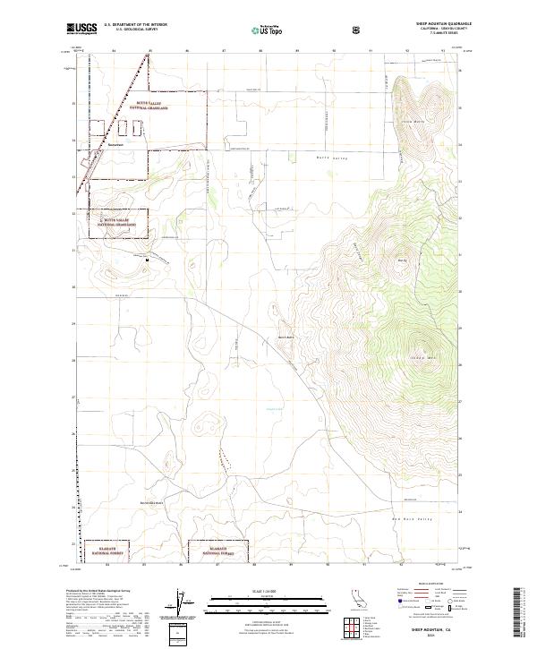 US Topo 7.5-minute map for Sheep Mountain CA