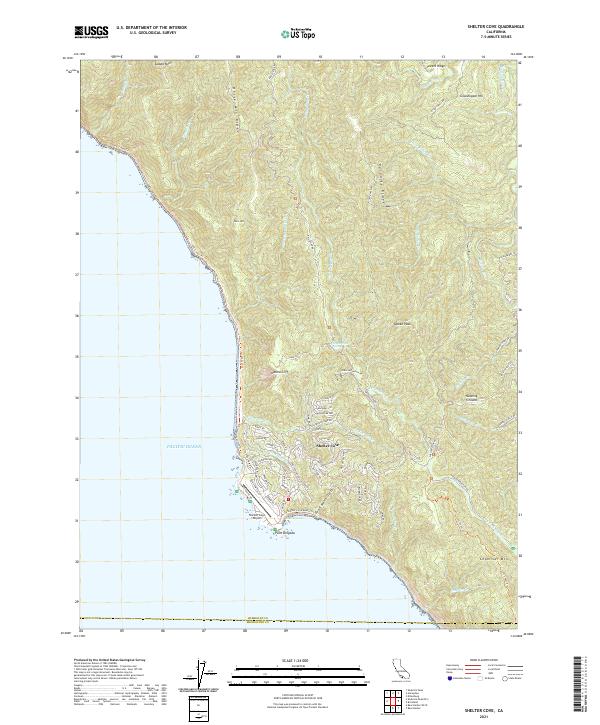 US Topo 7.5-minute map for Shelter Cove CA