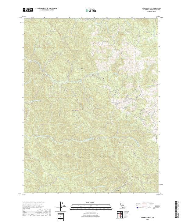 US Topo 7.5-minute map for Sherwood Peak CA