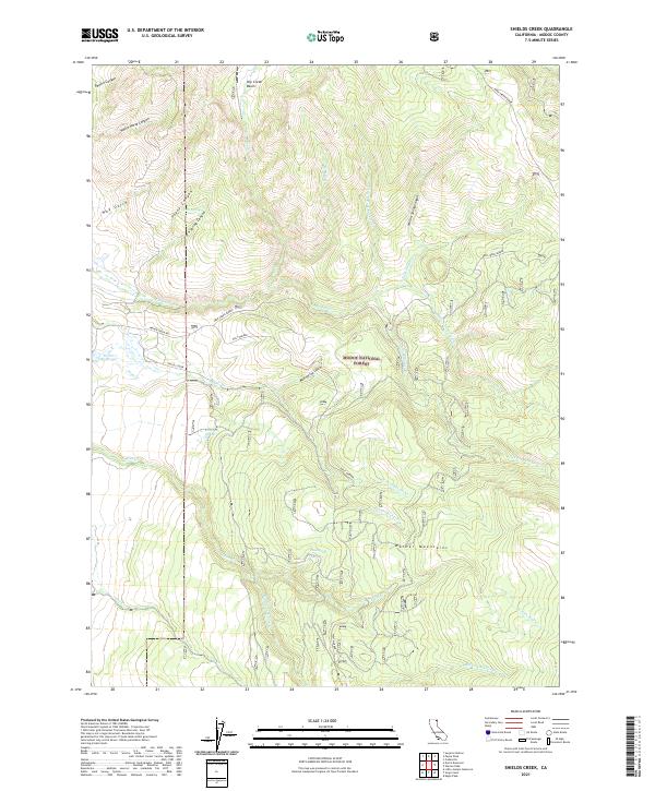 US Topo 7.5-minute map for Shields Creek CA