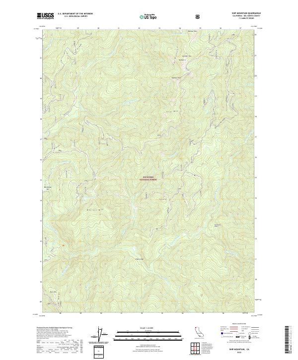 US Topo 7.5-minute map for Ship Mountain CA