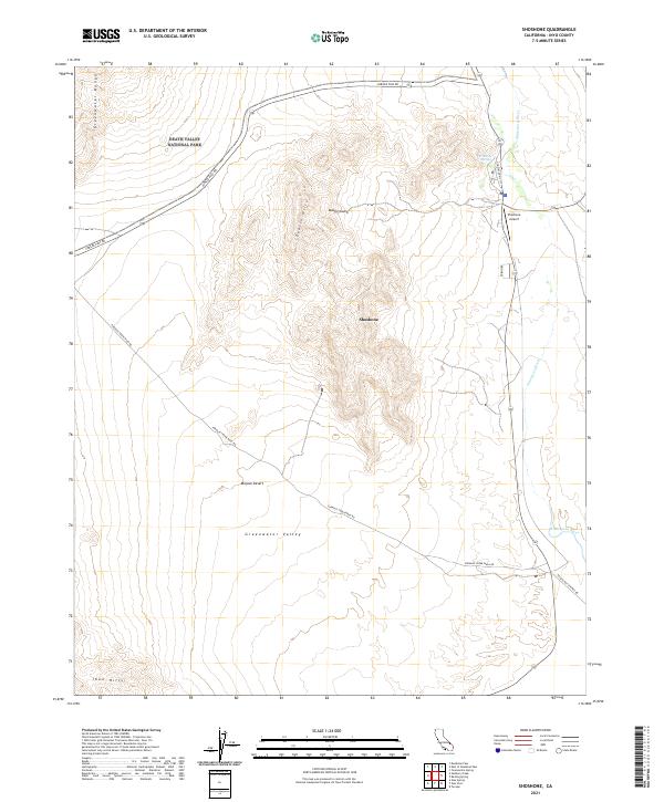 US Topo 7.5-minute map for Shoshone CA