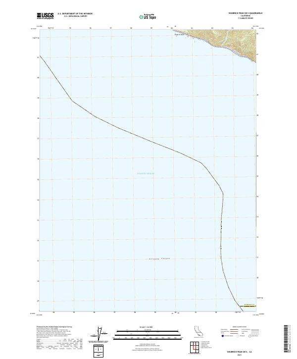 US Topo 7.5-minute map for Shubrick Peak OE S CA