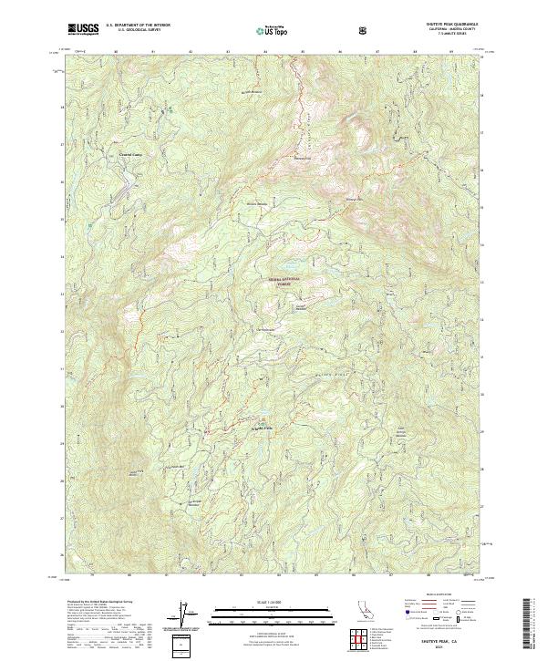 US Topo 7.5-minute map for Shuteye Peak CA