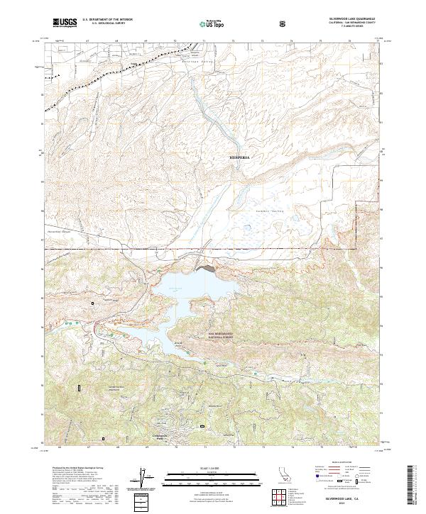 US Topo 7.5-minute map for Silverwood Lake CA